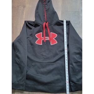 Under Armour Storm Hoodie Black Red Logo Loose Fit XL TG